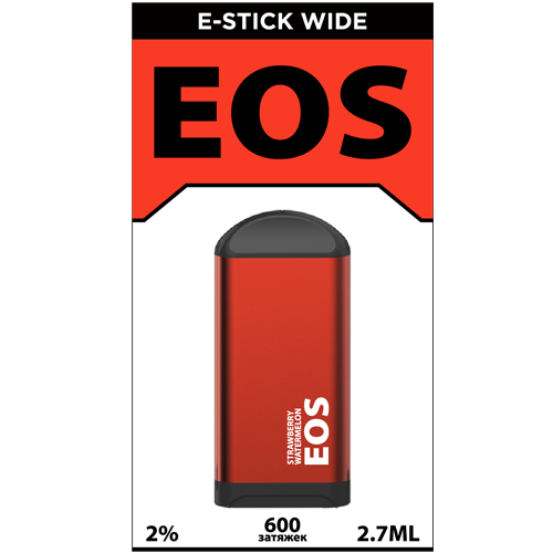 Купить EOS e-stick Wide - STRAWBERRY WATERMELON, 600 затяжек, 20 мг (2%)