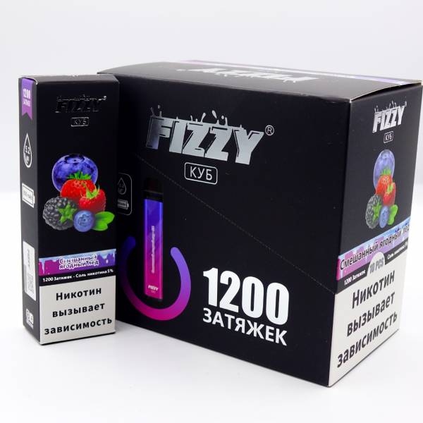 Купить FIZZY Cube - Ягодный лед, 1200 затяжек, 50 мг (5%)