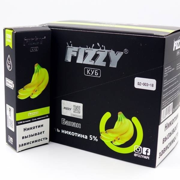 Купить FIZZY Cube - Банан, 1200 затяжек, 50 мг (5%)