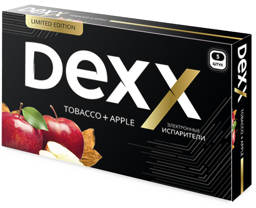 Купить Dexx - Табак-Яблоко, 600 затяжек, 12 мг (1,2%)