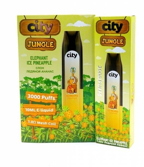 Купить City Jungle - Слон (Ледяной ананас), 3000 затяжек, 18 мг (1,8%)